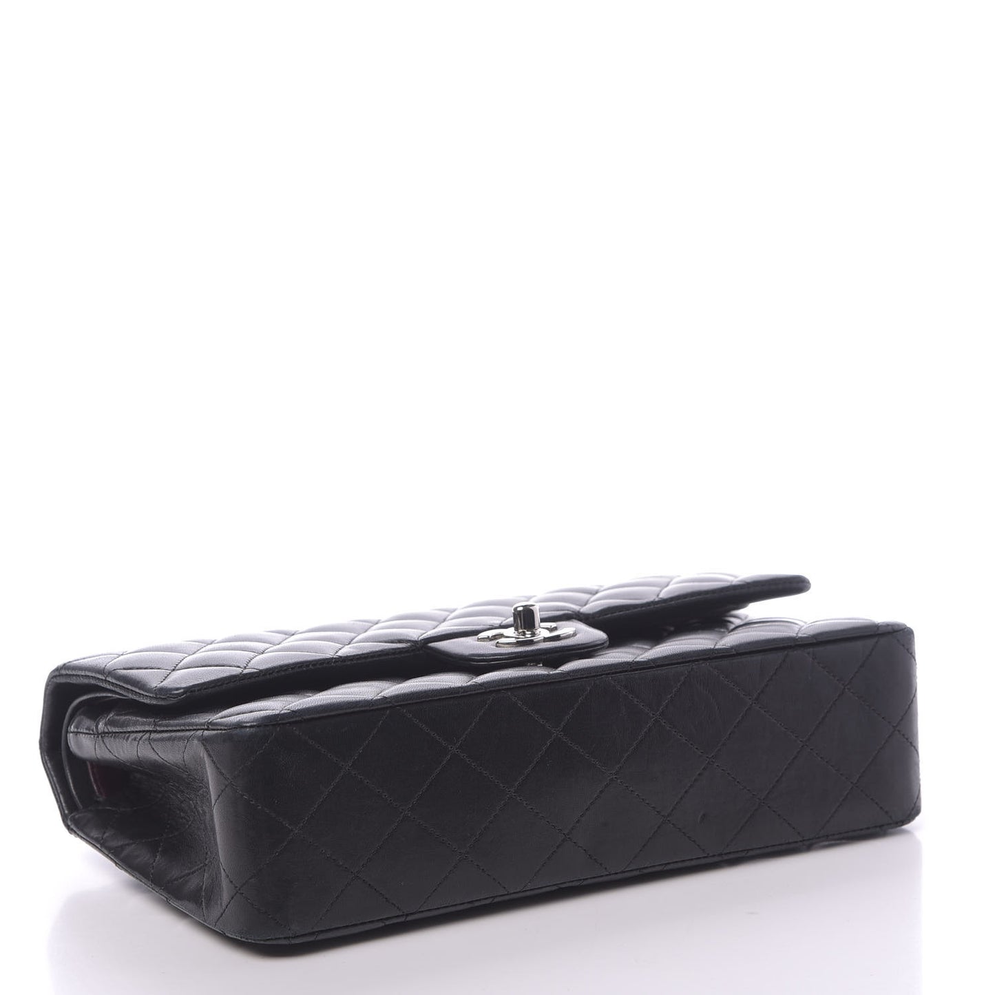Lambskin Quilted Medium Double Flap Black