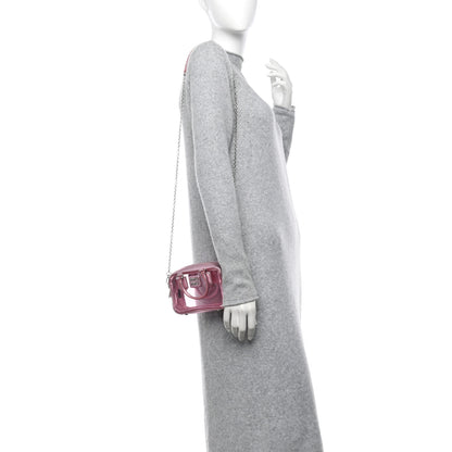 Miu Miu Metallic Nappa Plexi Vinyl Mini Top Handle Crossbody Rosa Mordore 2 of 10