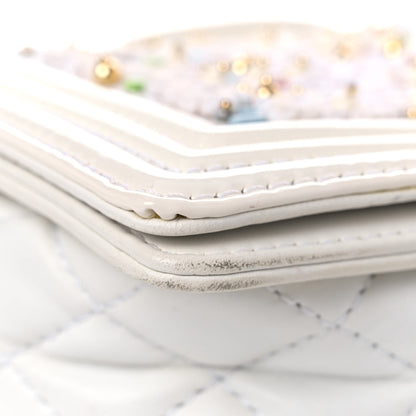 Chanel Patent Sequin Medium Boy Chanel Flap White Pink Light Blue 8 of 18