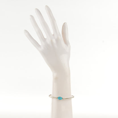 David Yurman Sterling Silver Diamond Blue Topaz 3mm Petite Wheaton Bracelet 2 of 7