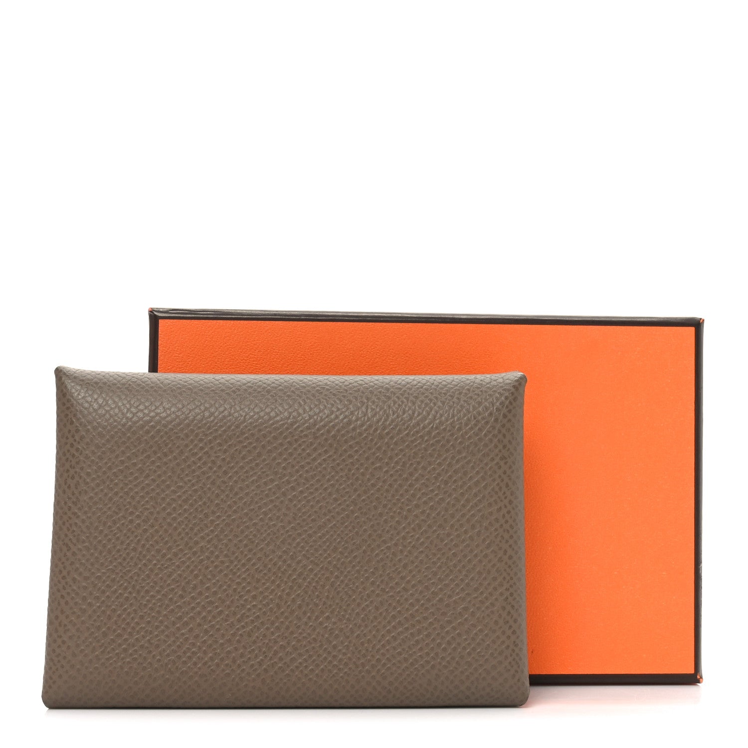 Hermes Epsom Calvi Duo Card Case Etoupe 7 of 7