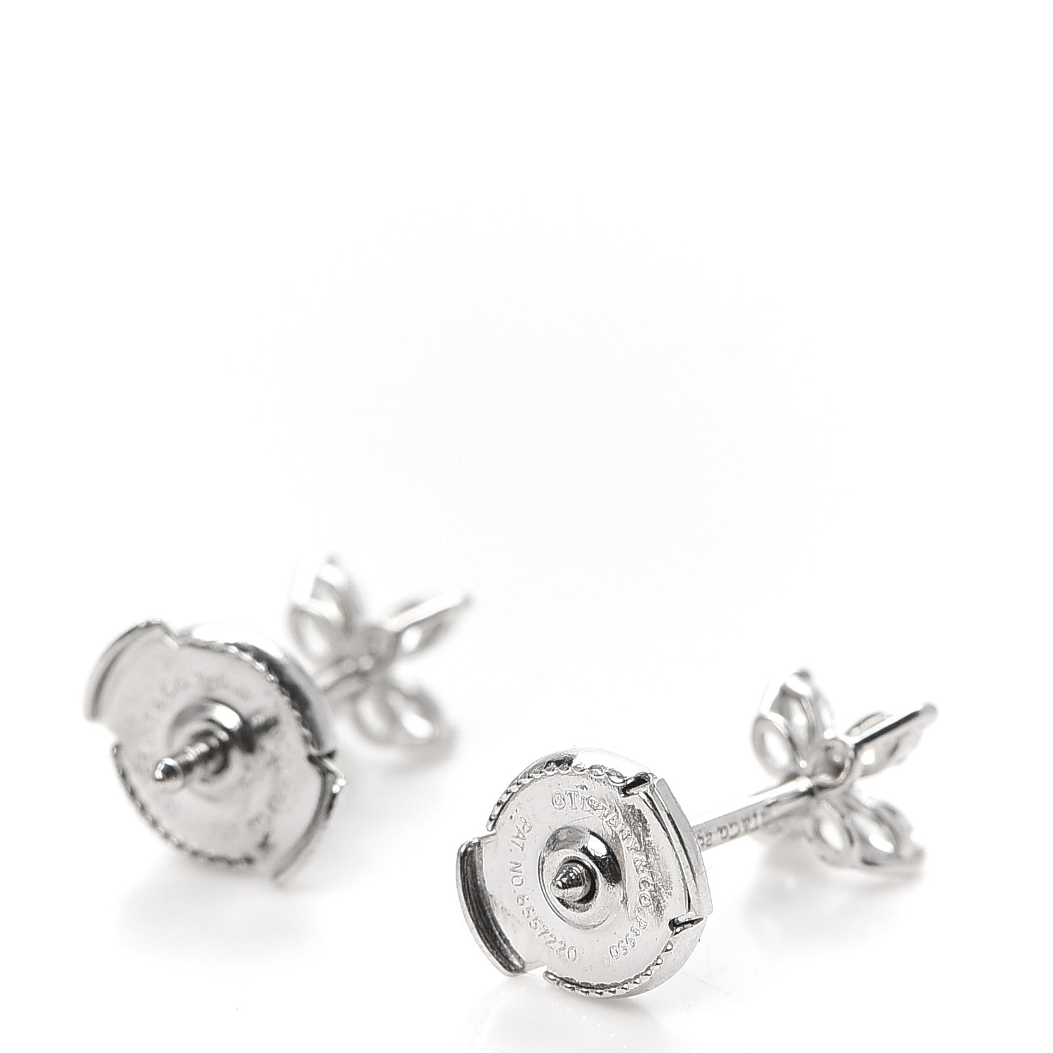 Tiffany Platinum Diamond .19ct Mini Victoria Earrings 3 of 5