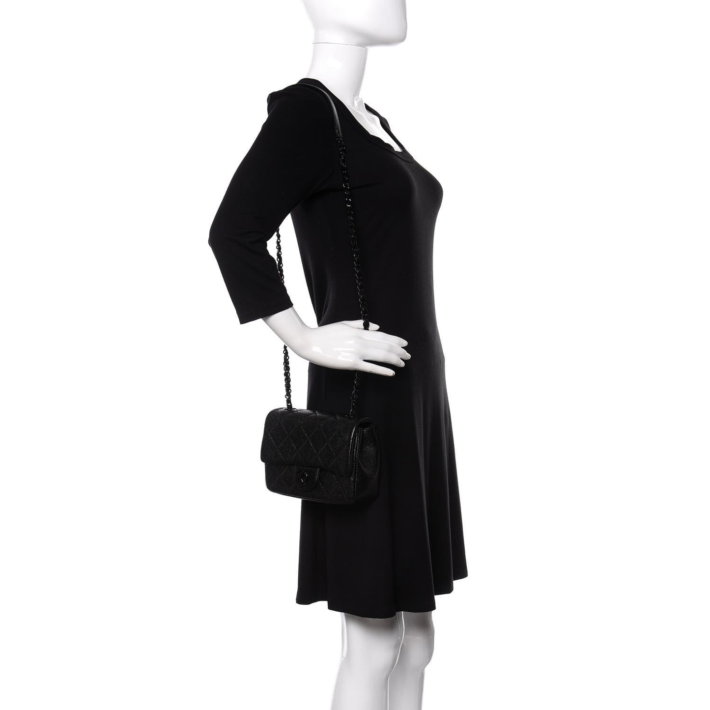 Caviar Quilted Incognito Mini Square Flap Black