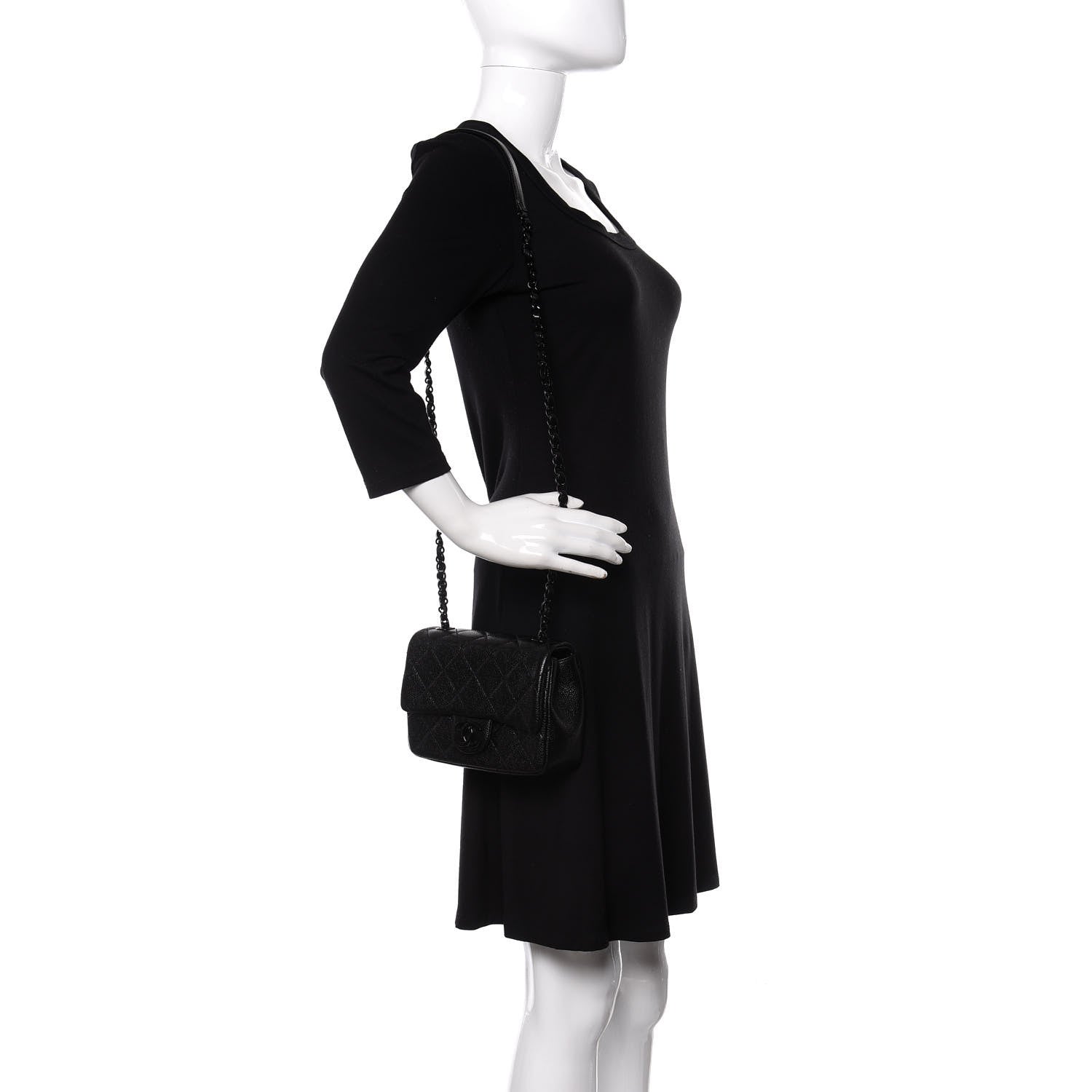 Chanel Caviar Quilted Incognito Mini Square Flap Black 2 of 10