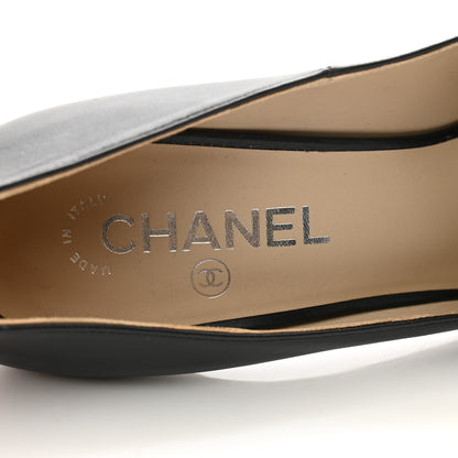 Chanel Calfskin CC Cap Toe Platform Chain Pumps 40 Black 6 of 12