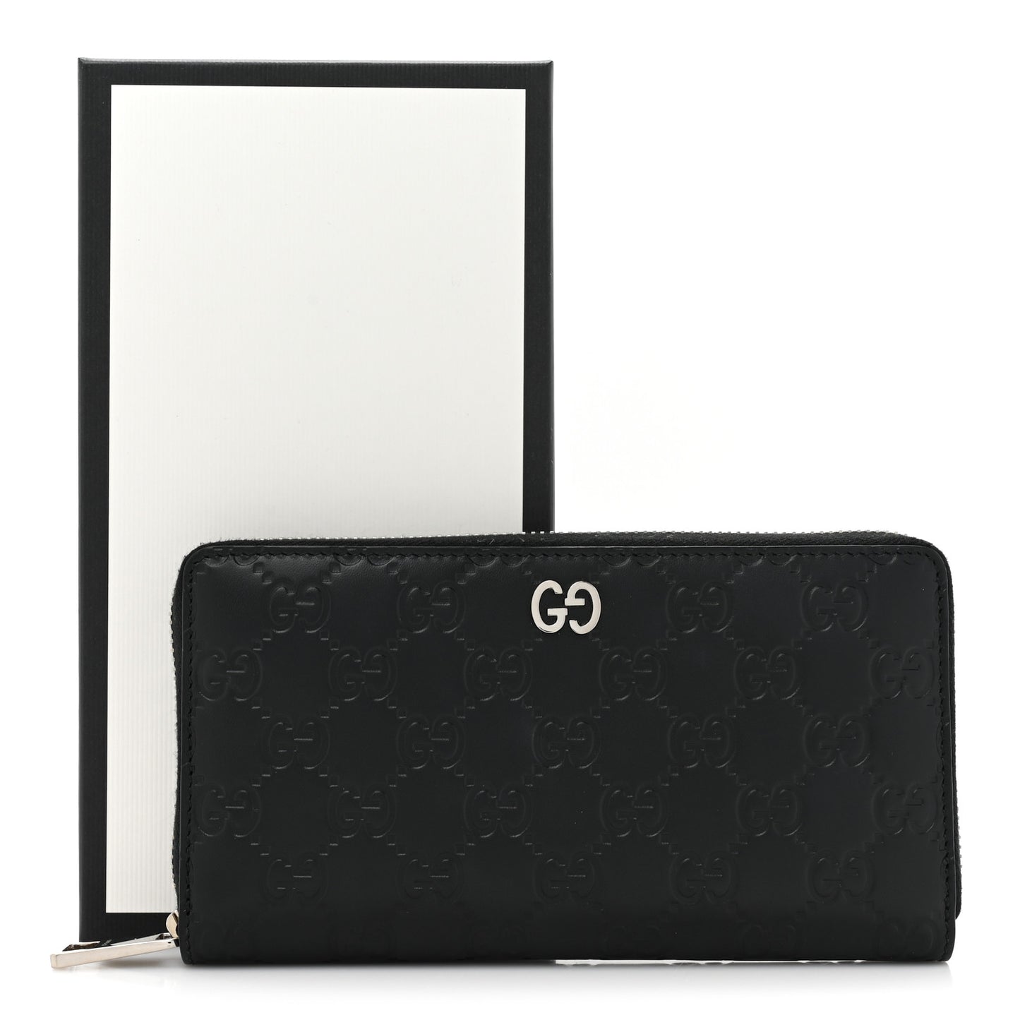 Guccissimma Signature Dorian Zip Around Wallet Black