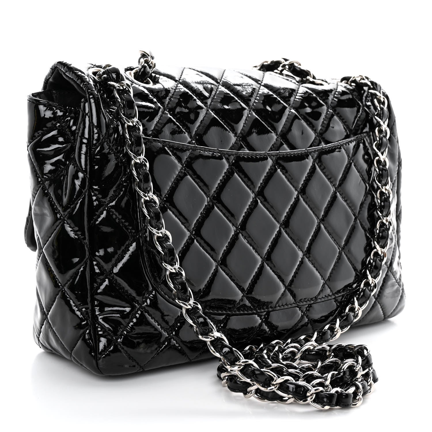 Chanel Patent Quilted Jumbo Single Flap Black 3 of 11