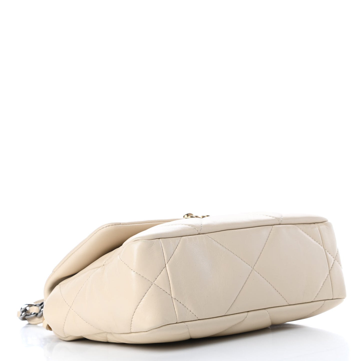 Lambskin Quilted Medium Chanel 19 Flap Beige