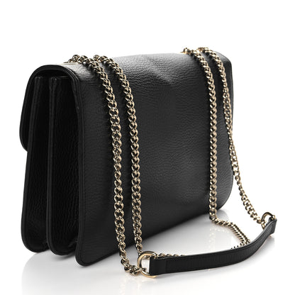 Gucci Dollar Calfskin Interlocking G Shoulder Bag Black 3 of 12