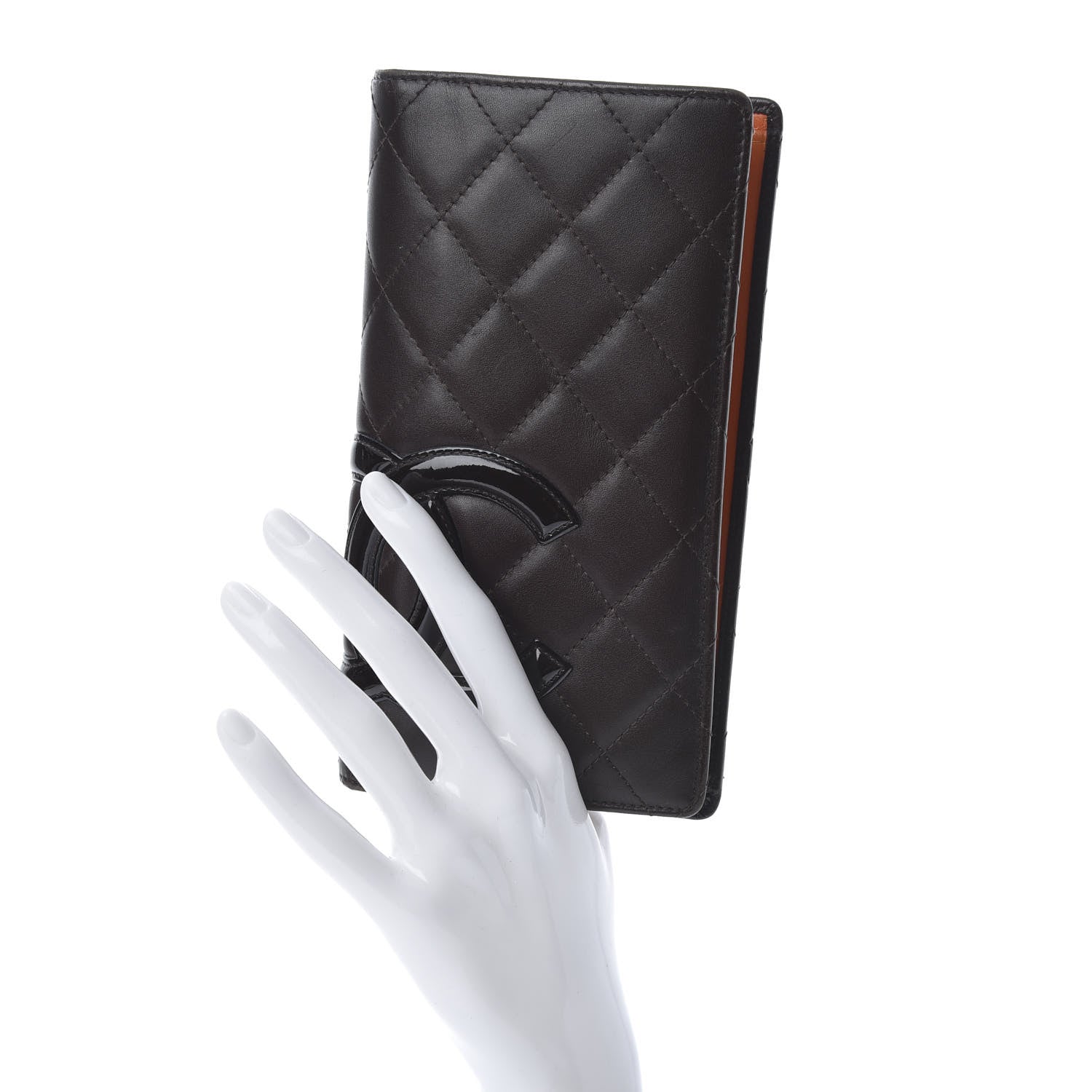 Chanel Calfskin Quilted Cambon Yen Wallet Marron Fonce 2 of 14