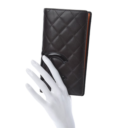 Chanel Calfskin Quilted Cambon Yen Wallet Marron Fonce 2 of 14