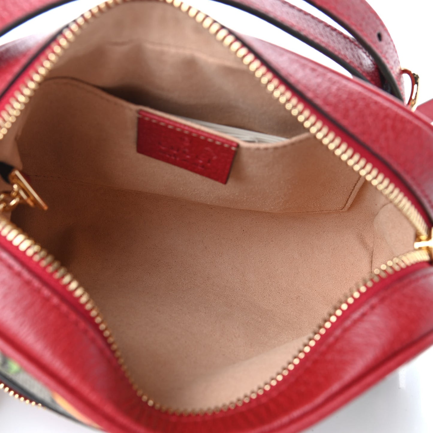 GG Supreme Monogram Flora Web Mini Ophidia Shoulder Bag Red