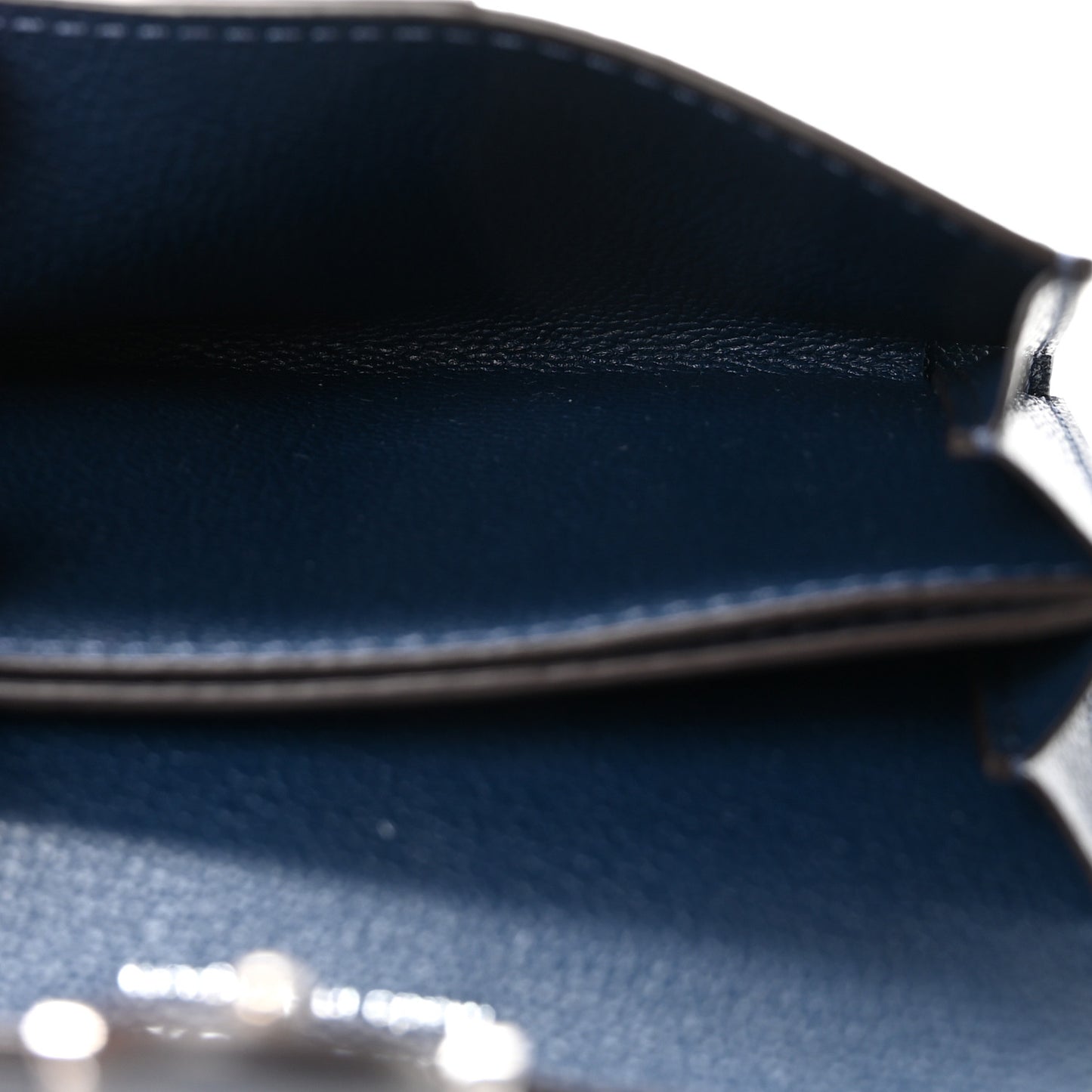 Grained Calfskin Magic Brillant Card Holder Blue