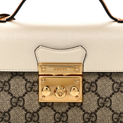Gucci GG Supreme Monogram New Sakai Calfskin Mini Padlock Top Handle Shoulder Bag Beige Ebony Mystic White Sun Oil 9 of 9