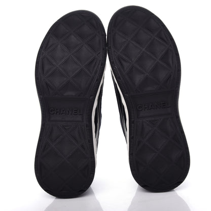 Chanel Velvet Calfskin Mixed Fibers CC Sneakers 37 Black 6 of 11