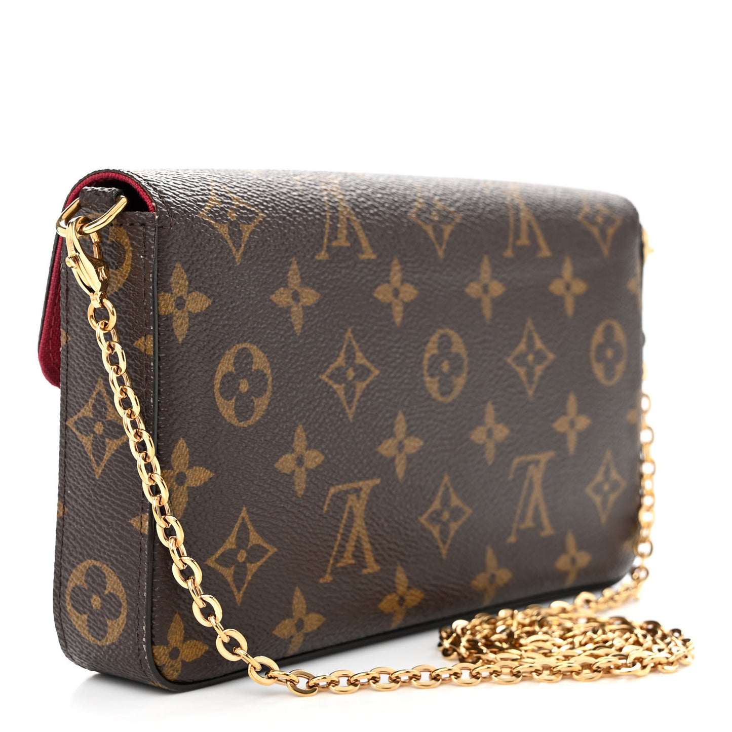 Monogram Pochette Felicie Chain Wallet Fuchsia