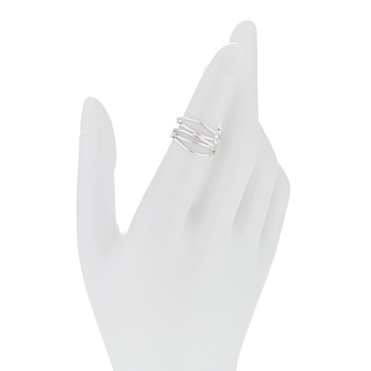 Tiffany Sterling Silver Elsa Peretti 5 Row Wave Ring 48 4.5 2 of 4