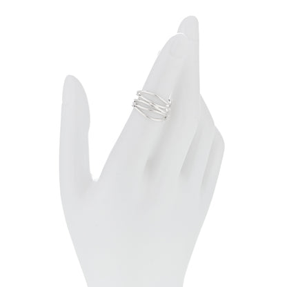 Tiffany Sterling Silver Elsa Peretti 5 Row Wave Ring 48 4.5 2 of 4