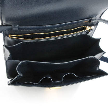 Celine Box Calfskin Medium Classic Box Flap Bag Navy 5 of 8