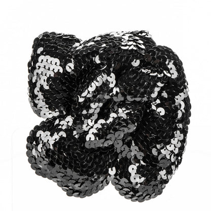 Chanel Sequin Camellia Brooch Pin Black 1 of 4