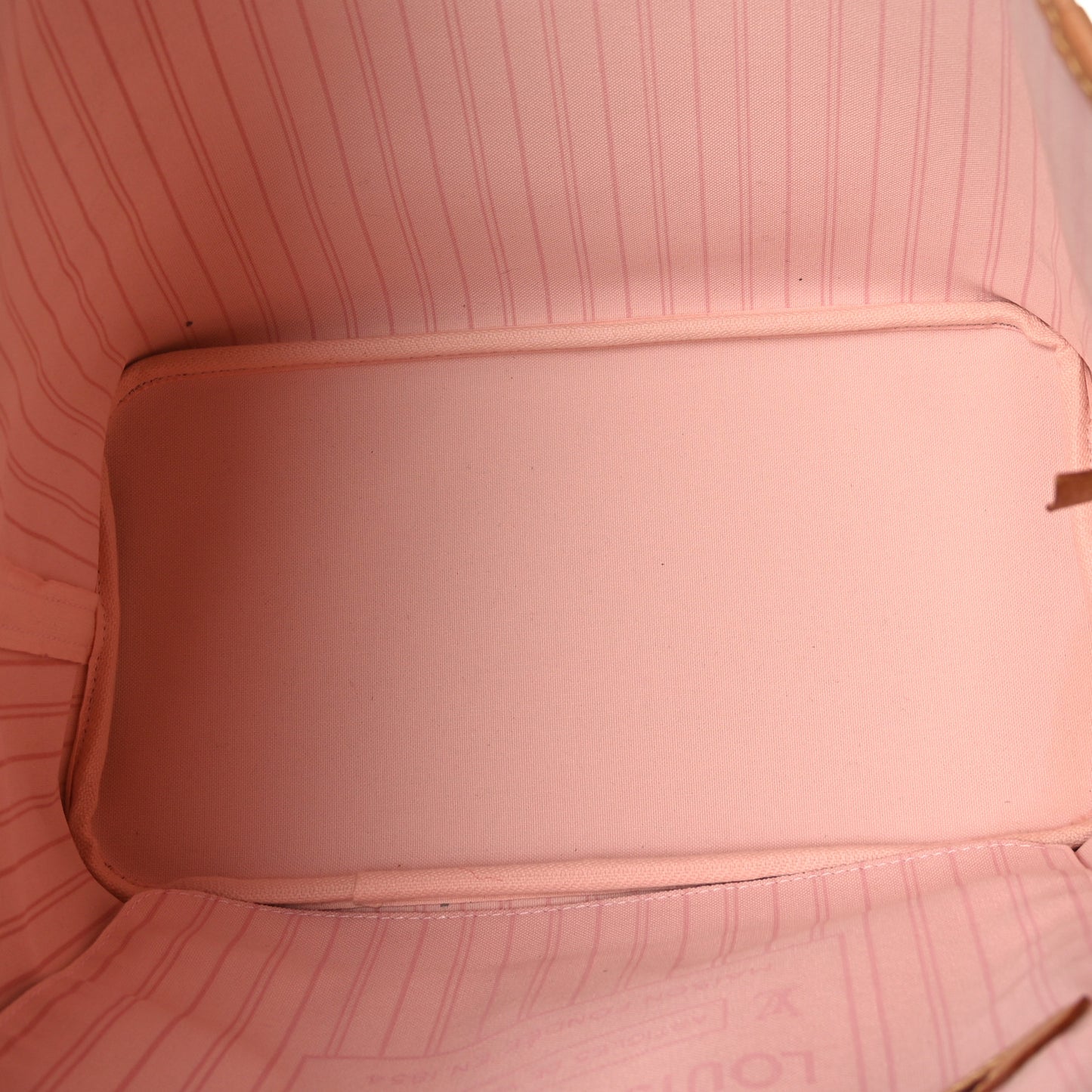 Damier Azur Neo Neverfull MM Rose Ballerine