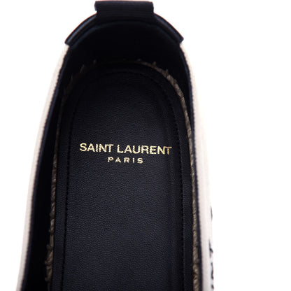 Saint Laurent Canvas Nappa Elba Light Logo Embroidered Espadrilles 36.5 Panna 8 of 11