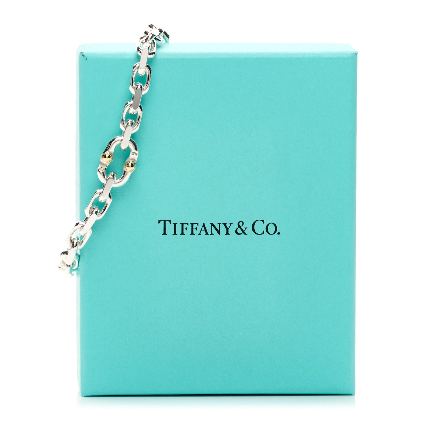 Sterling Silver 18K Yellow Gold Narrow Makers Chain Link Bracelet