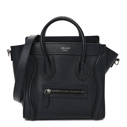 Celine Drummed Calfskin Nano Luggage Black 1 of 8