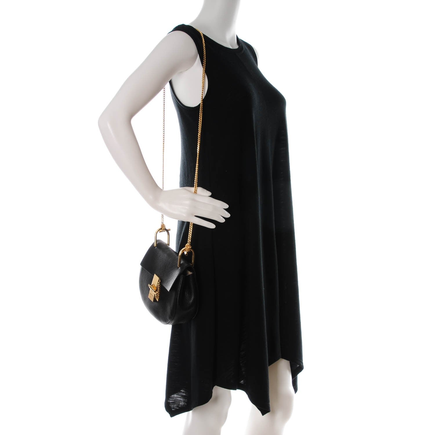 Chloe Grained Lambskin Mini Drew Shoulder Bag Black 2 of 6