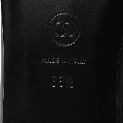 Chanel Goatskin Cap Toe Bow CC Ballerina Flats 38.5 Black 8 of 12