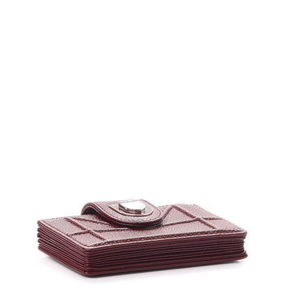 Christian Dior Grained Calfskin Cannage Diorama Card Holder Burgundy 4 of 8