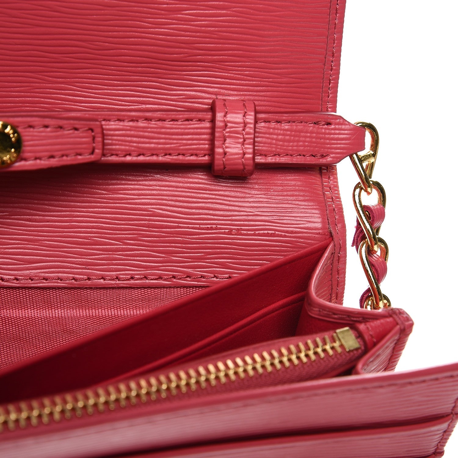Prada Vitello Move Oro Chain Wallet Peonia 8 of 8