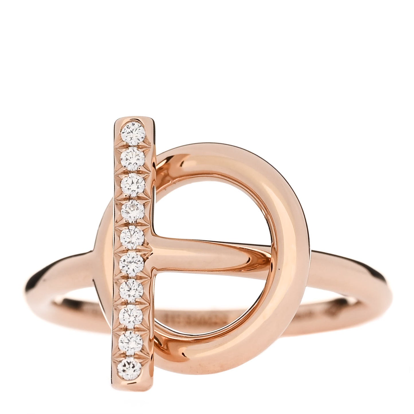 18K Rose Gold Diamond PM Echappee Ring 50 5.5