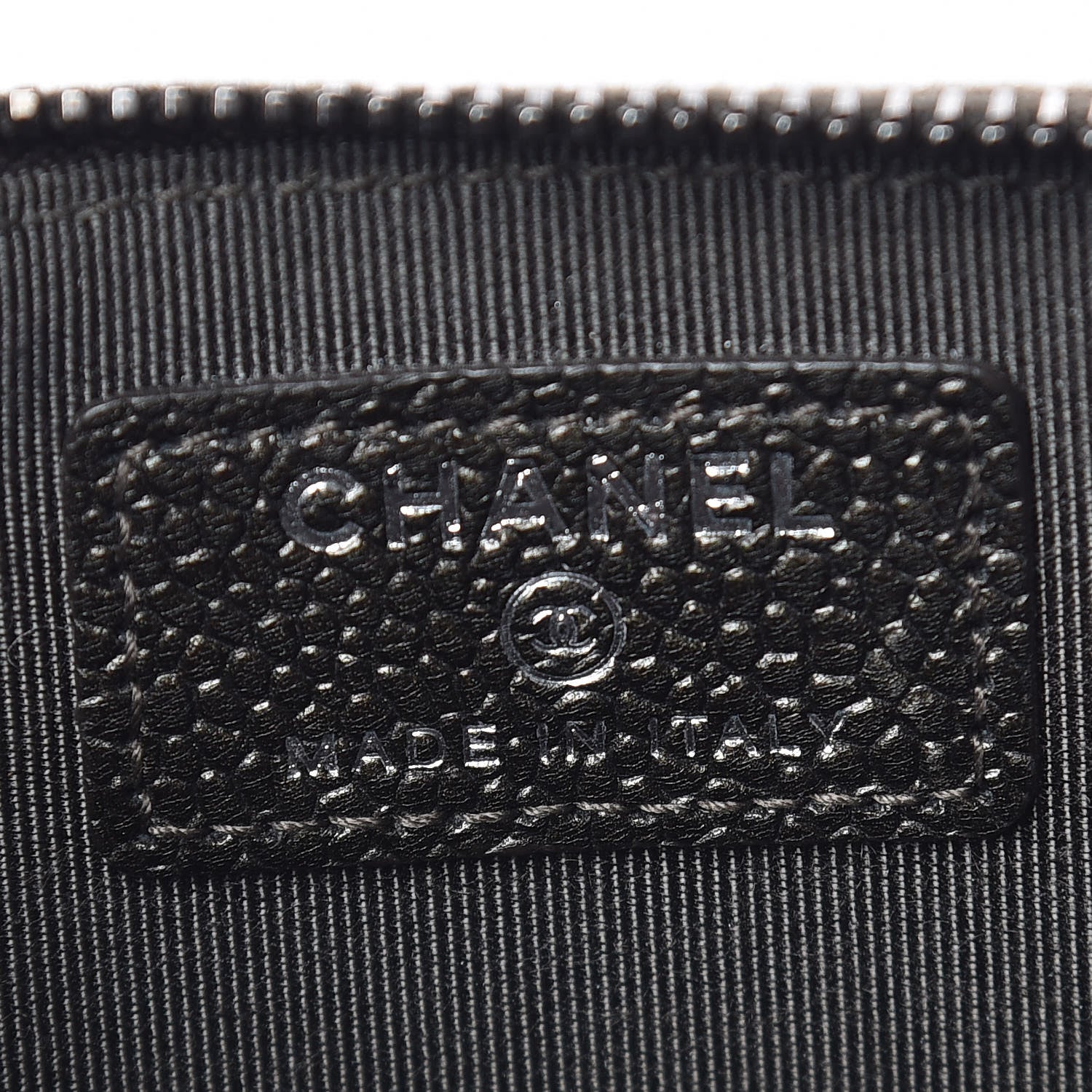 Chanel Caviar Quilted Classic Zip Pouch Dark Green 6 of 8