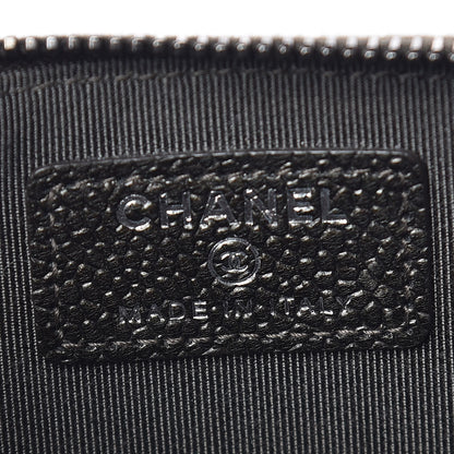 Chanel Caviar Quilted Classic Zip Pouch Dark Green 6 of 8