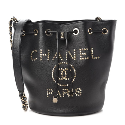 Chanel Caviar Deauville Drawstring Bucket Bag Black 1 of 10