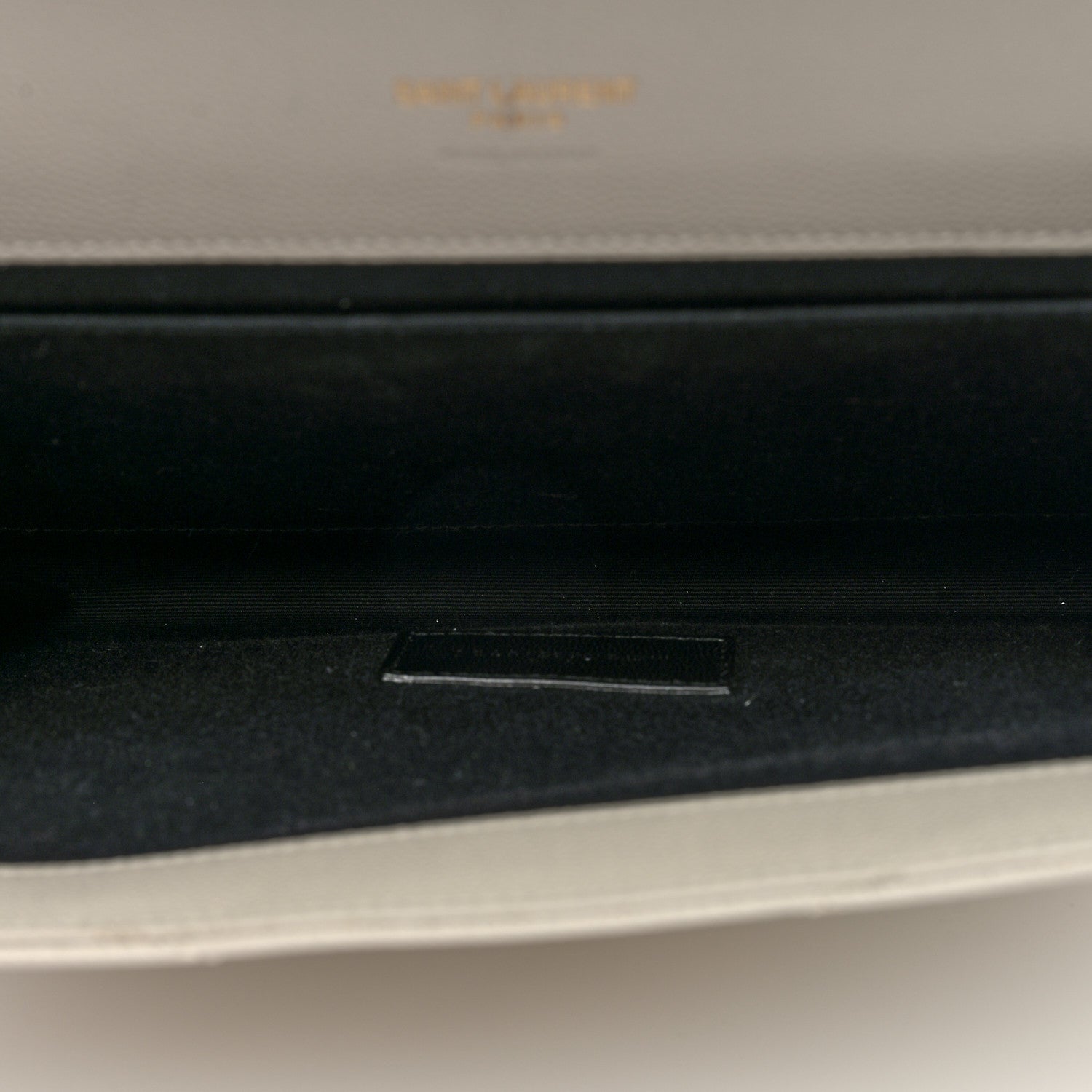 Saint Laurent Grain De Poudre Matelasse Chevron Monogram Envelope Clutch Blanc Vintage 5 of 6