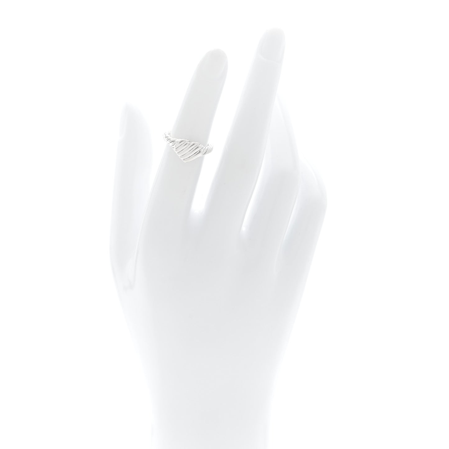 Sterling Silver 9mm Sculpted Cable Heart Pinky Ring