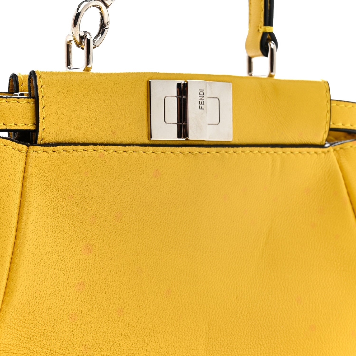Fendi Shiny Nappa Micro Peekaboo Iconic Satchel Sunflower 9 of 9