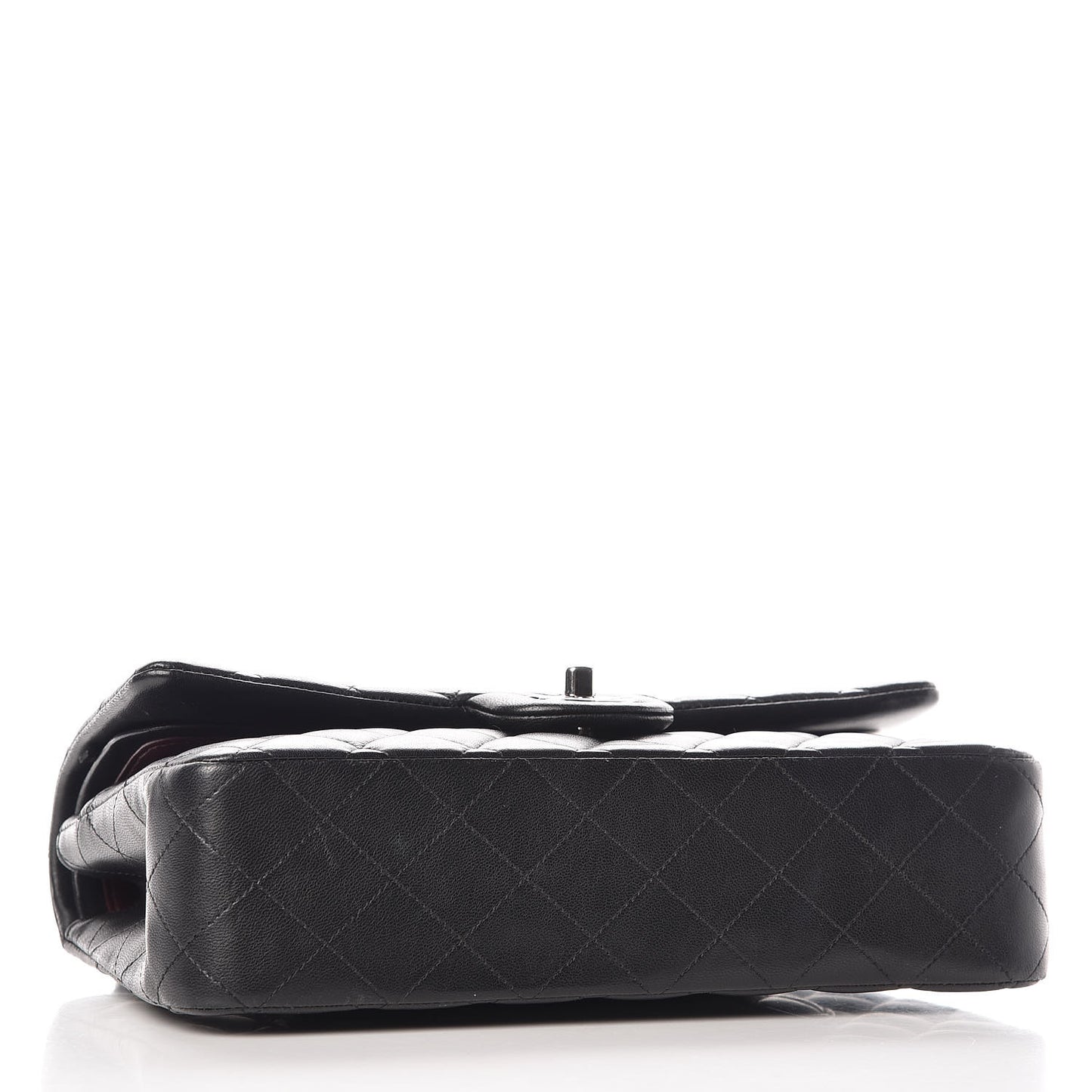Lambskin Quilted Medium Double Flap Black