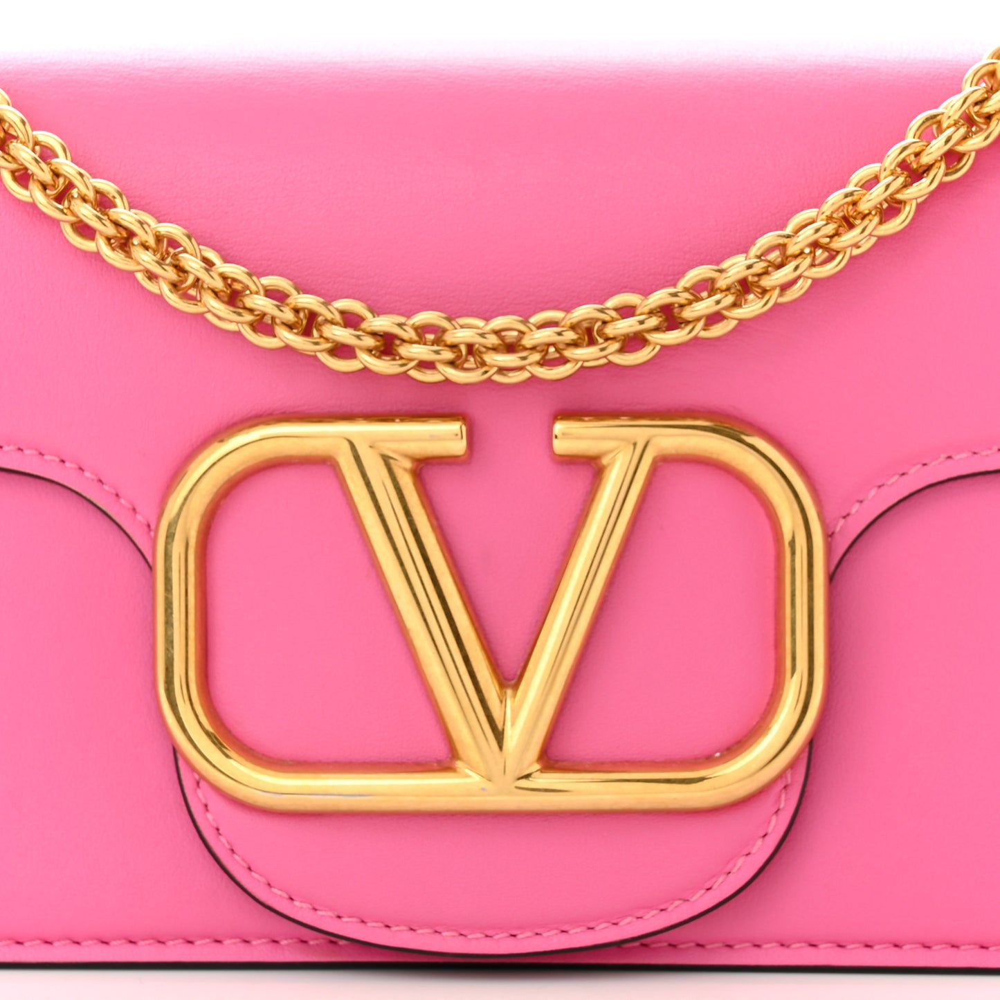 Calfskin Vlogo Loco Shoulder Bag Feminine Pink