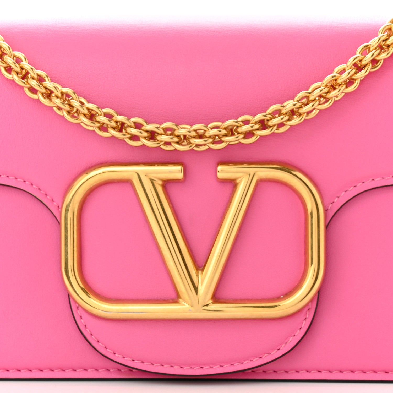 Valentino Garavani Calfskin Vlogo Loco Shoulder Bag Feminine Pink 7 of 10