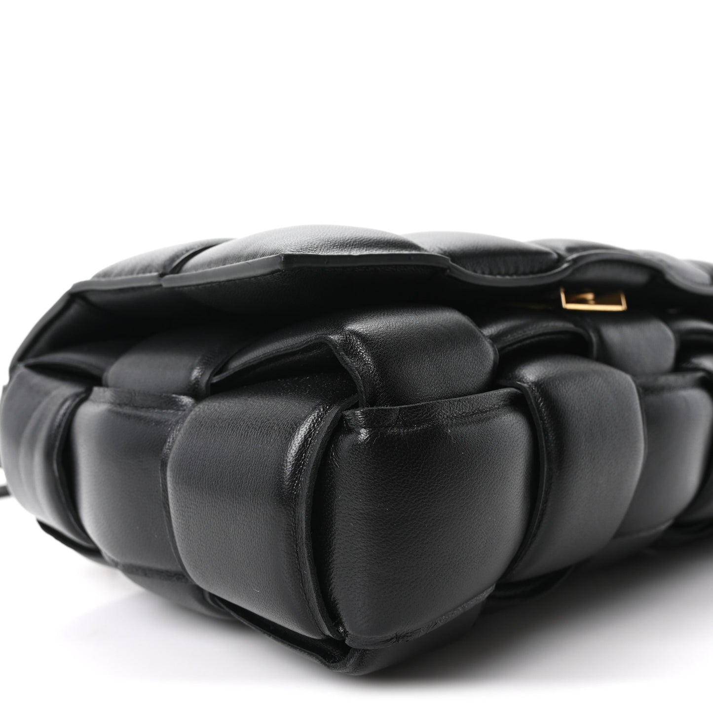 Nappa Maxi Intreccio Padded Cassette Crossbody Bag Black