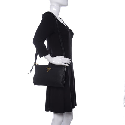 Prada Vitello Daino Crossbody Bag Black 2 of 8