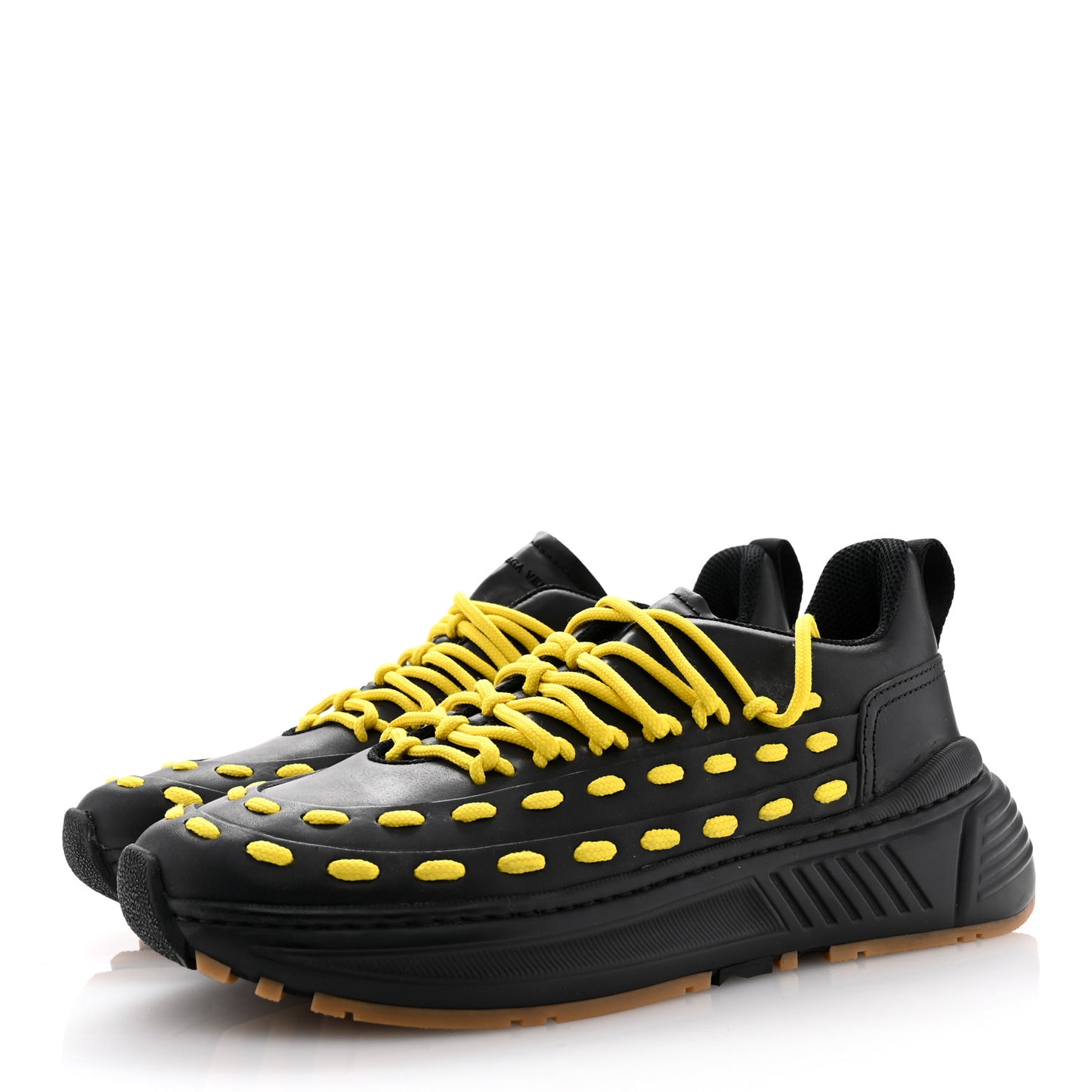 Calfskin Speedster Sneakers 43 Black Yellow
