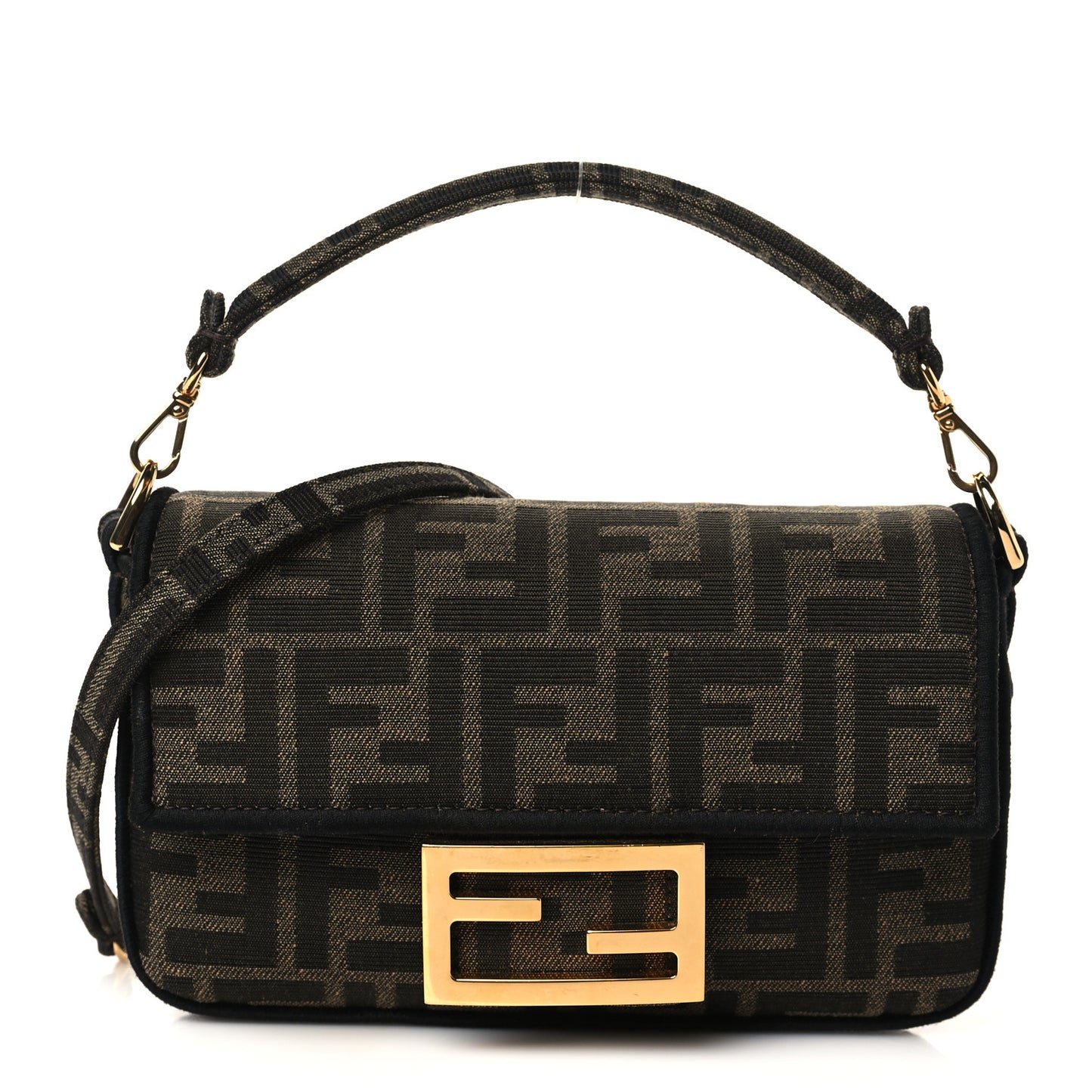 Fabric Jacquard FF 1974 Mini Baguette Tobacco Moro Black