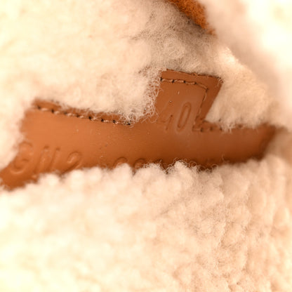 Hermes Suede Goatskin Woolskin Womens Chypre Sandals 40 Naturel Ecru 9 of 10