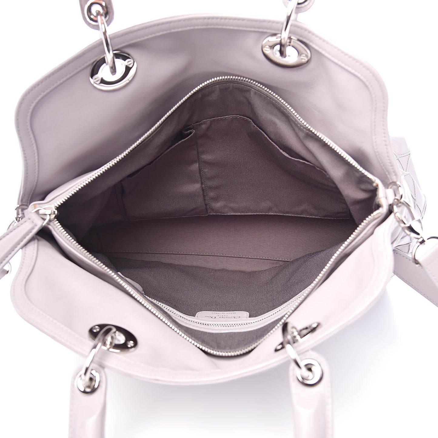 Lambskin Cannage Medium Granville Tote Grey