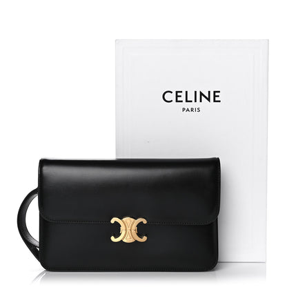 Celine Shiny Calfskin Triomphe Clutch Black 11 of 11