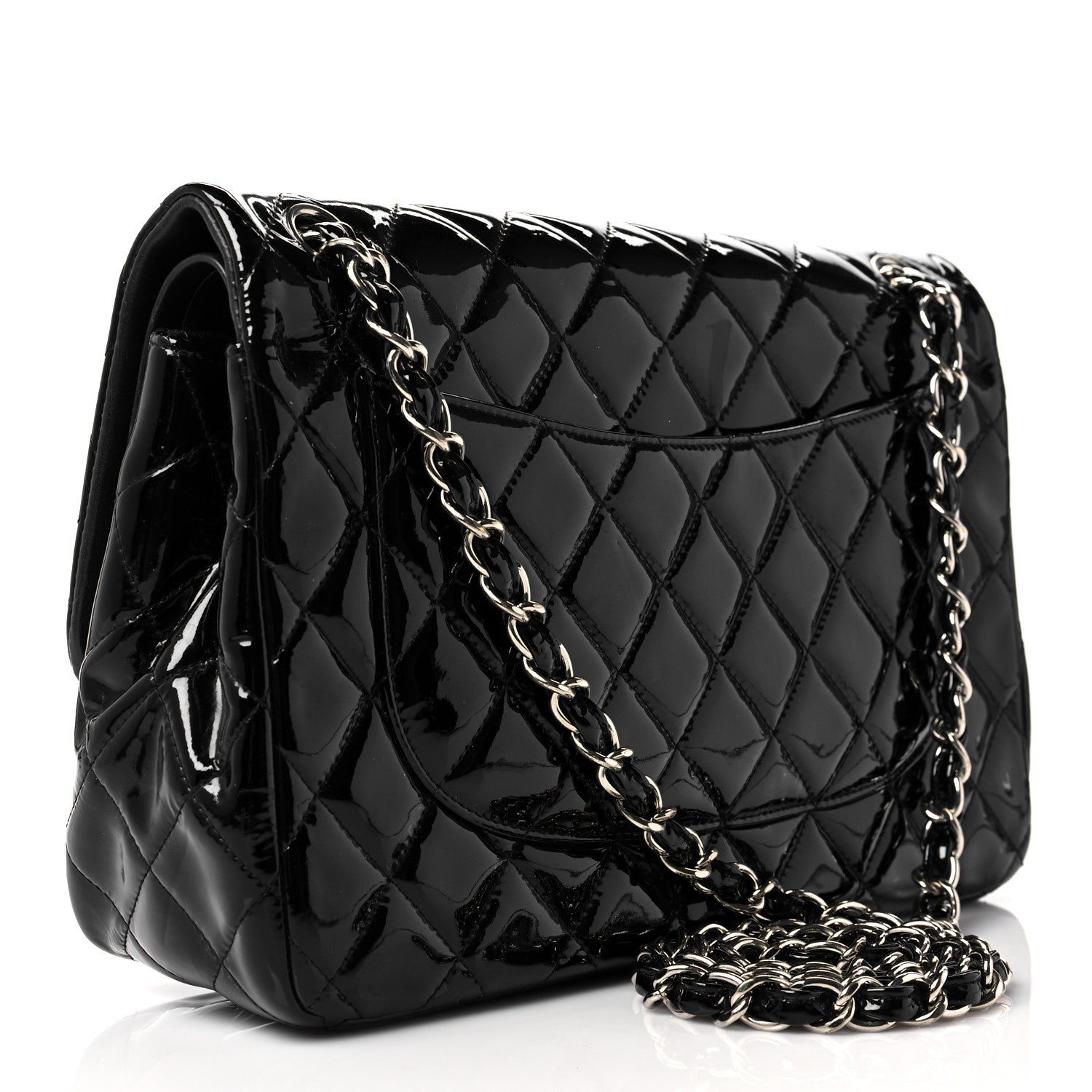 Chanel Patent Quilted Jumbo Double Flap Black 3 of 11
